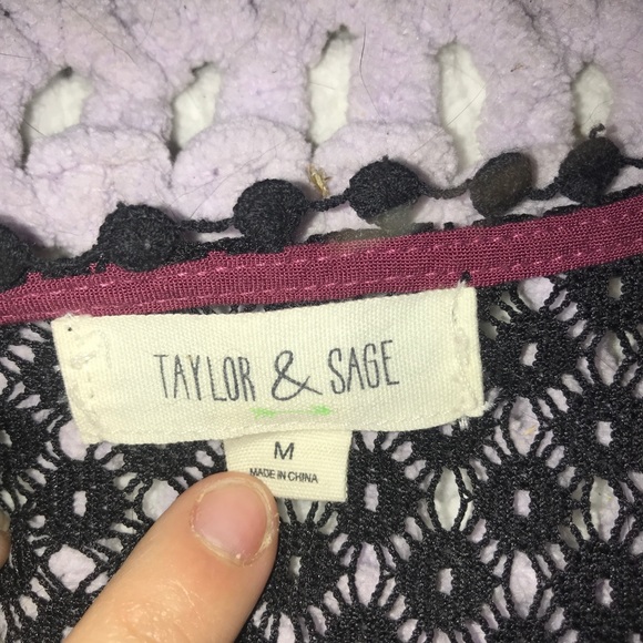 Taylor and sage maroon and black lace romper new - Picture 3 of 4